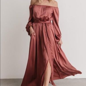Baltic Born, Off-Shoulder Maxi Dress, Rose
